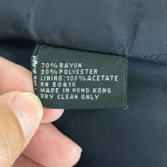 Vintage Kasper for A.S.L. Women's Blazer Sz 12 Navy White Houndstooth 80s/90s - Picture 7 of 7